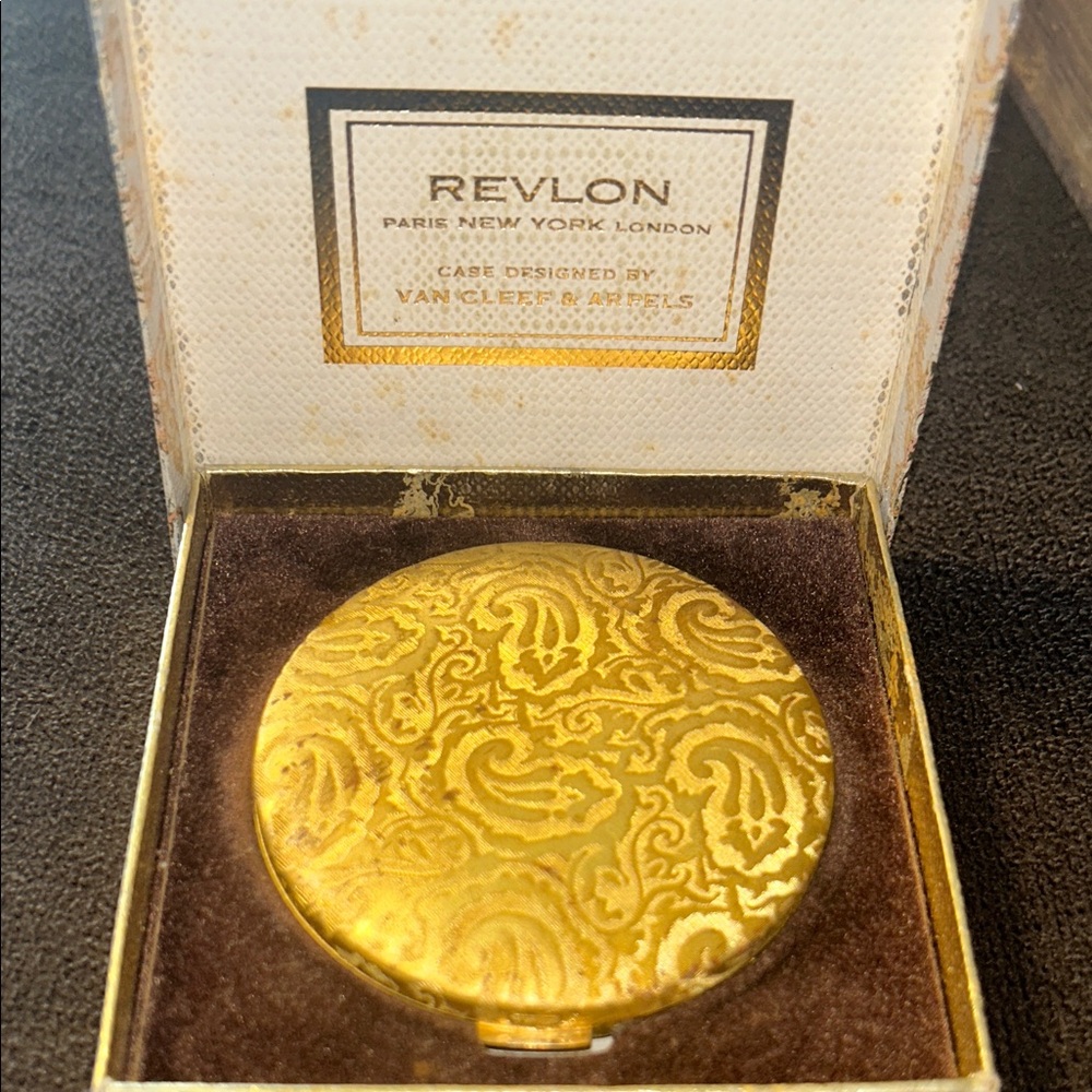 Revlon Gold Paisley Compact